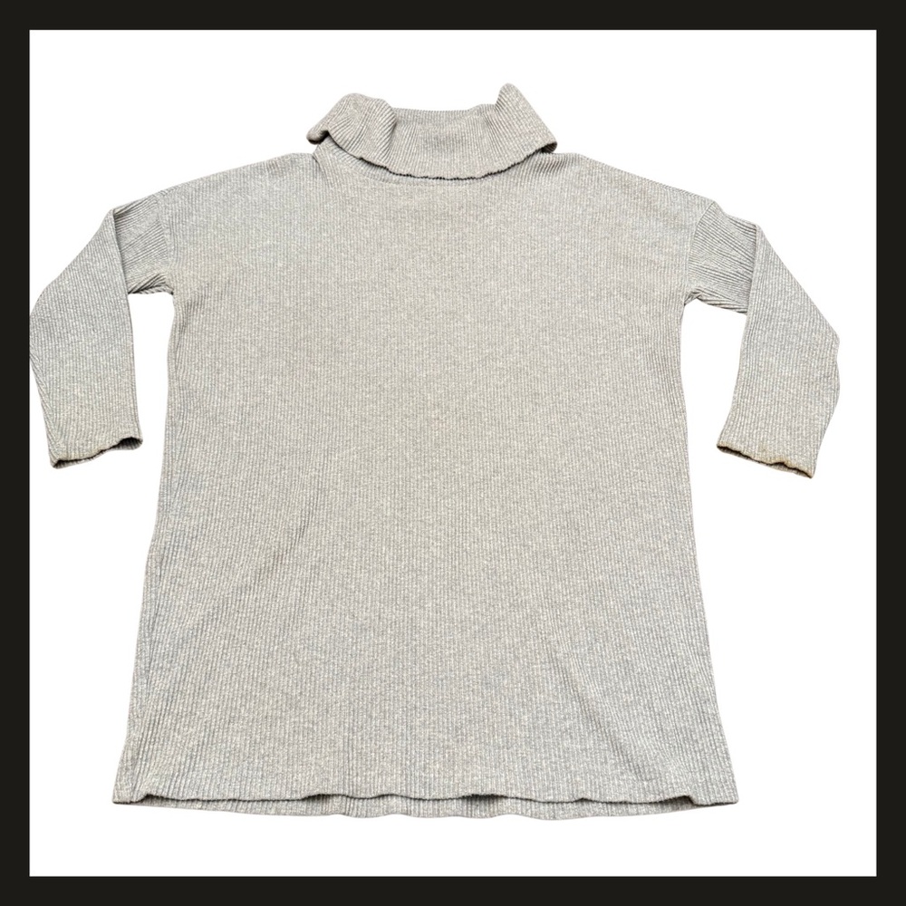 GAP Women’s Long Sleeve Ribbed Cowl Neck Mini Sweater Dress Heather Gray Size M